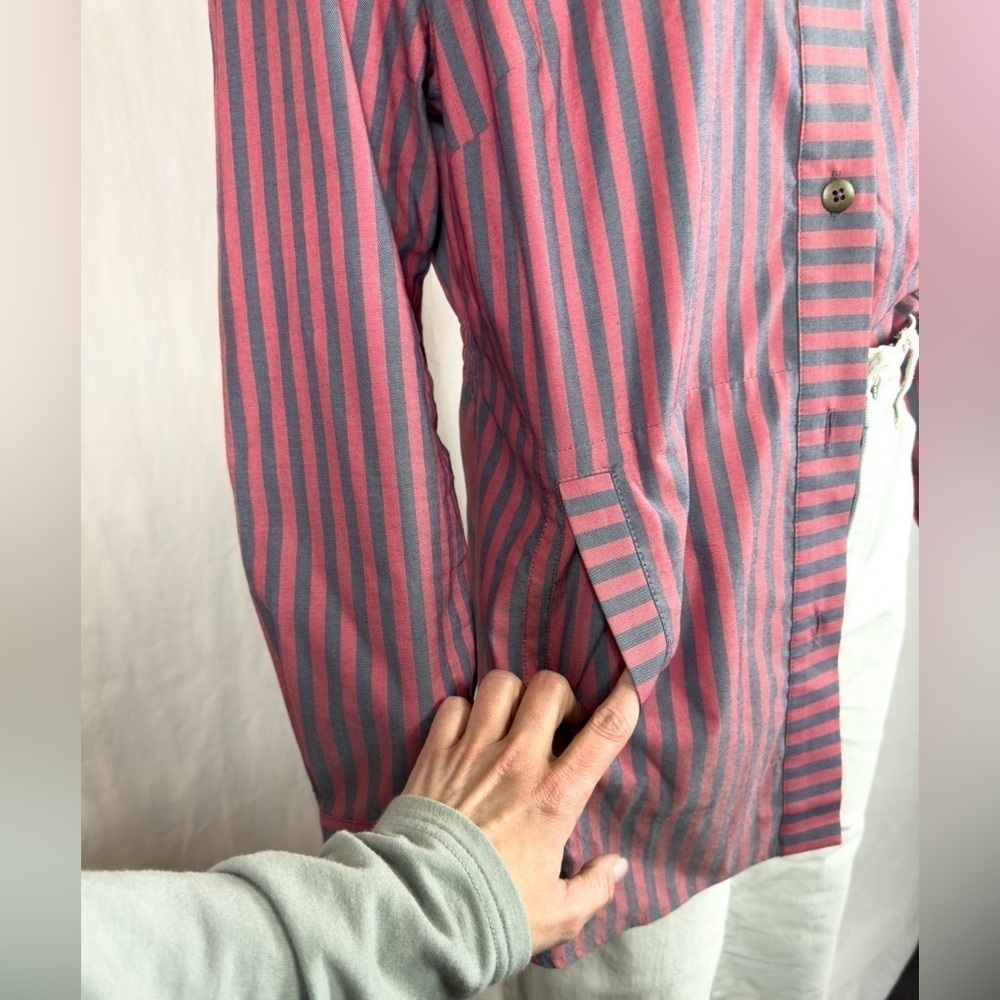 CABI Regatta Shacket Striped Button Down Blouse - Picture 6 of 16